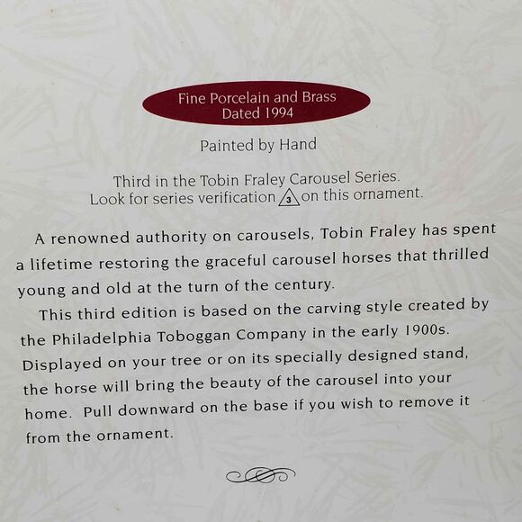 Hallmark Keepsake Ornament Tobin Fraley Carousel Horse 1994 NEW - Picture 8 of 10